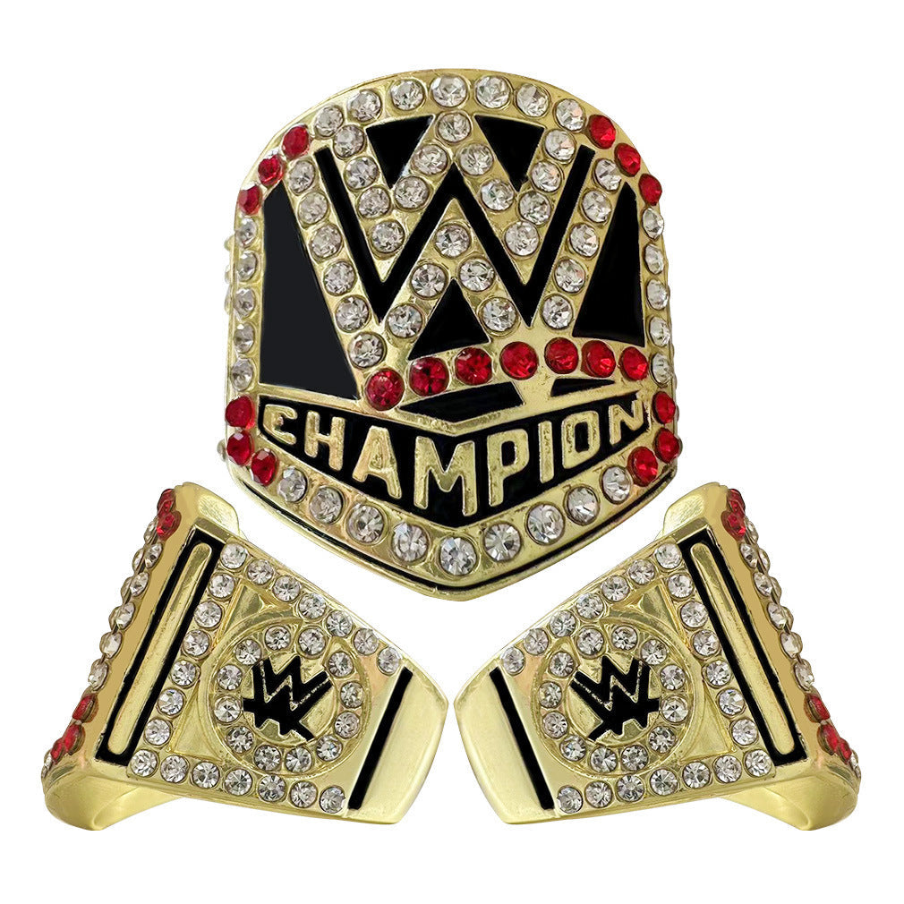 2016 Wrestling Champion Ring W Style – Fan Gift Collectible Ring with Wooden Box