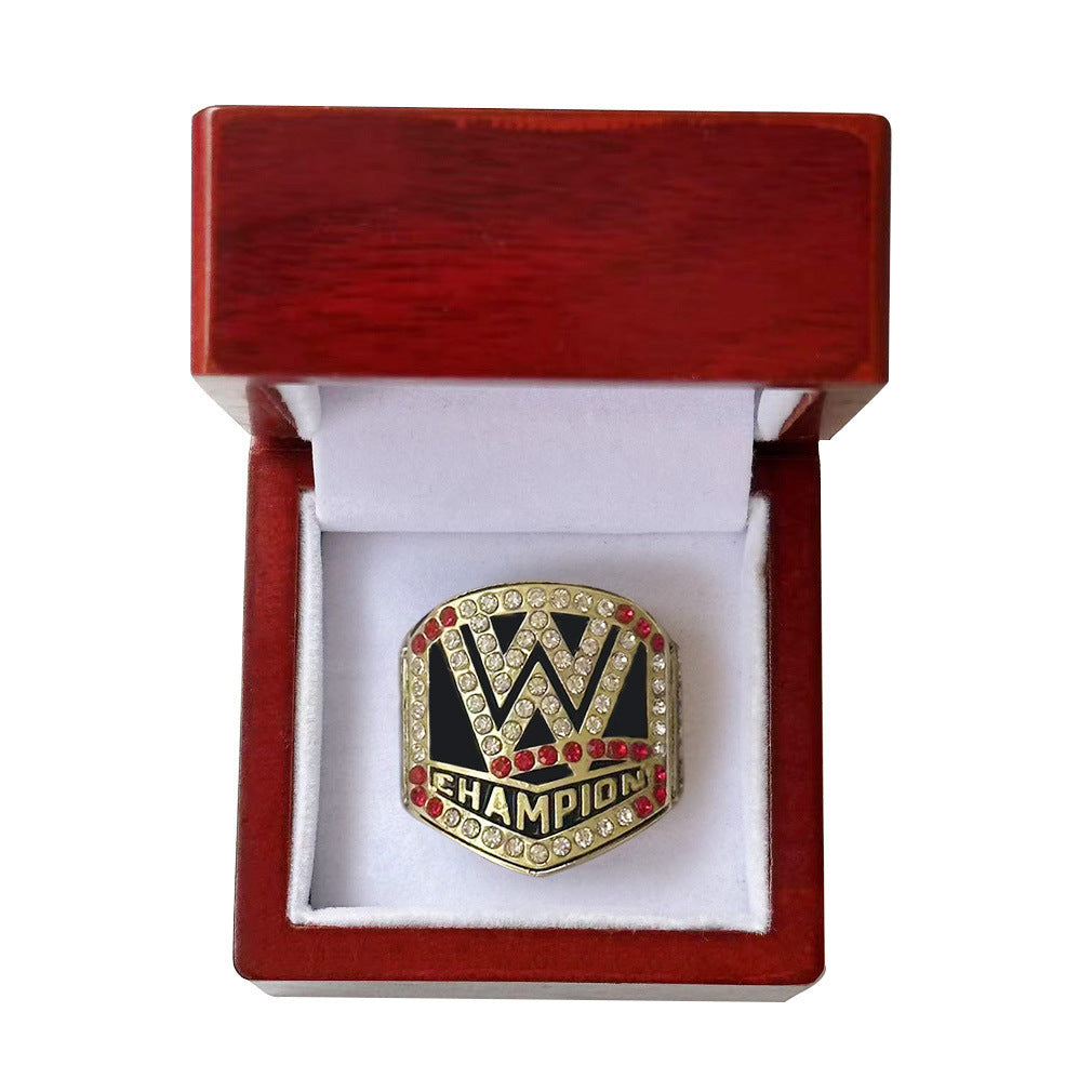 2016 Wrestling Champion Ring W Style – Fan Gift Collectible Ring with Wooden Box