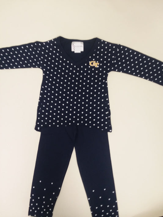 Georgia Tech Girls Heart Pant Set (277)