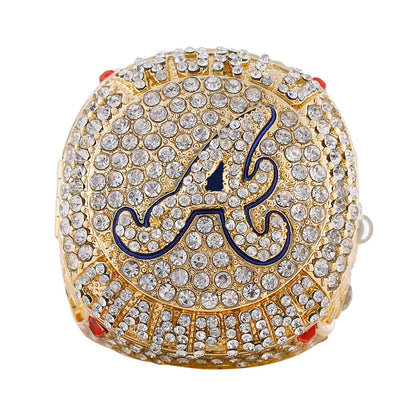 2021 Atlanta Baseball Championship Ring Replica – Fan Collectible Gift with Wooden Box