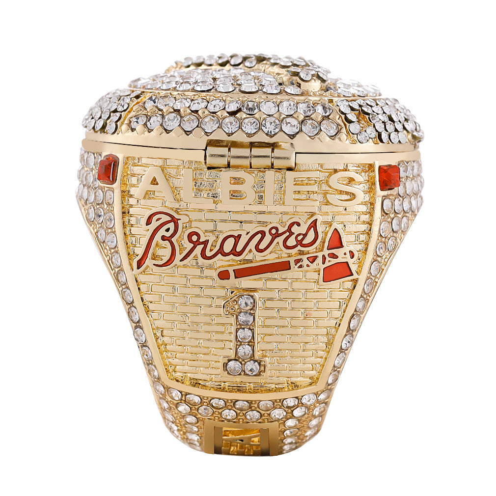 2021 Atlanta Baseball Championship Ring Replica – Fan Collectible Gift with Wooden Box