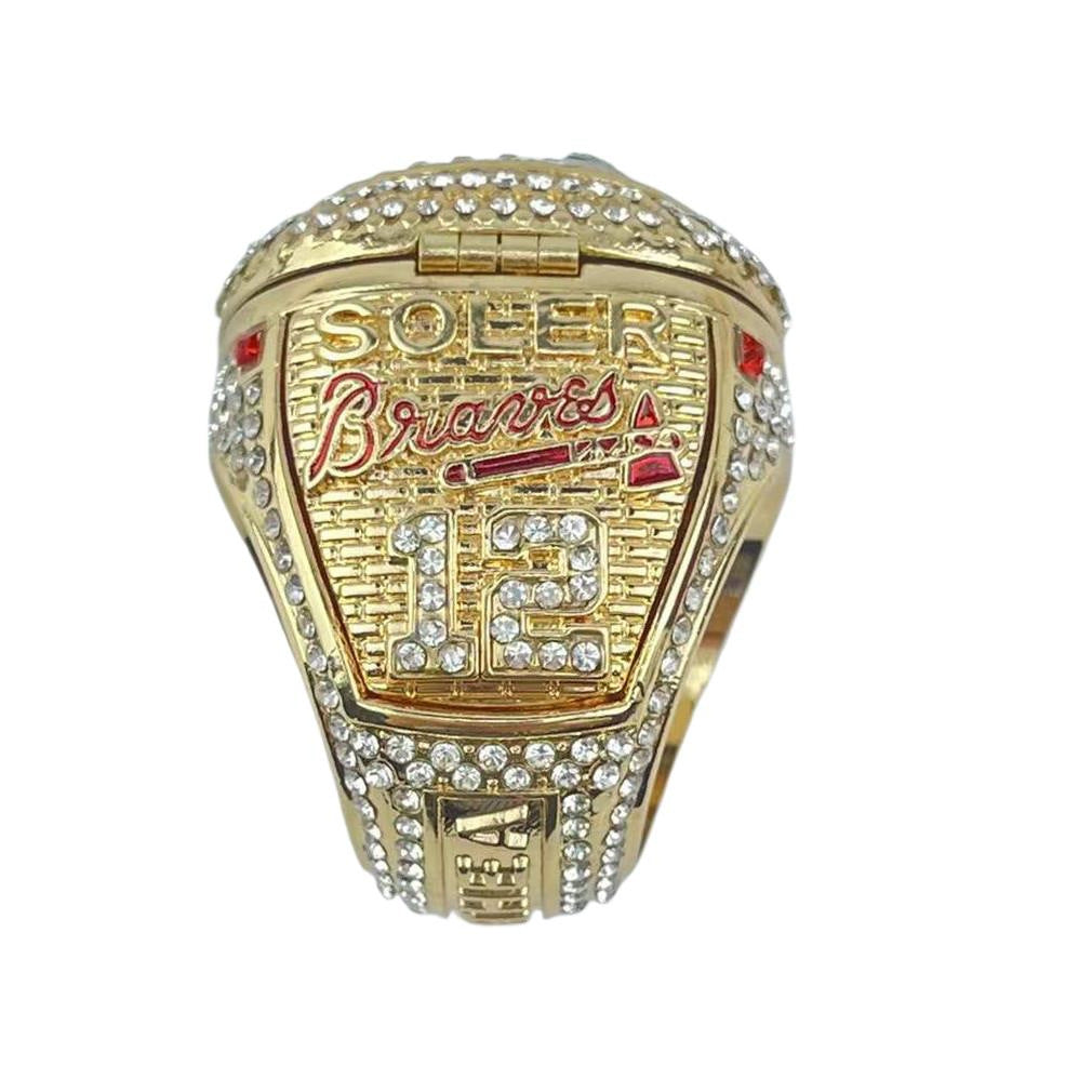 2021 Atlanta Baseball Championship Ring Replica – Fan Collectible Gift with Wooden Box