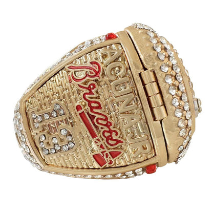 2021 Atlanta Baseball Championship Ring Replica – Fan Collectible Gift with Wooden Box
