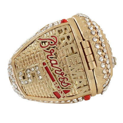 2021 Atlanta Baseball Championship Ring Replica – Fan Collectible Gift with Wooden Box