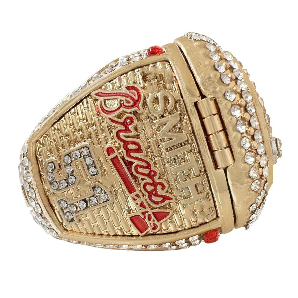 2021 Atlanta Baseball Championship Ring Replica – Fan Collectible Gift with Wooden Box