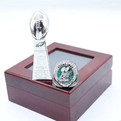 2024 Philadelphia Football Championship Trophy and Ring Set-Collectible Gift for Football Fans