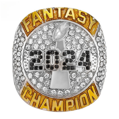 2024 Fantasy Football League Championship Ring – Collectible Sports Gift for Fans