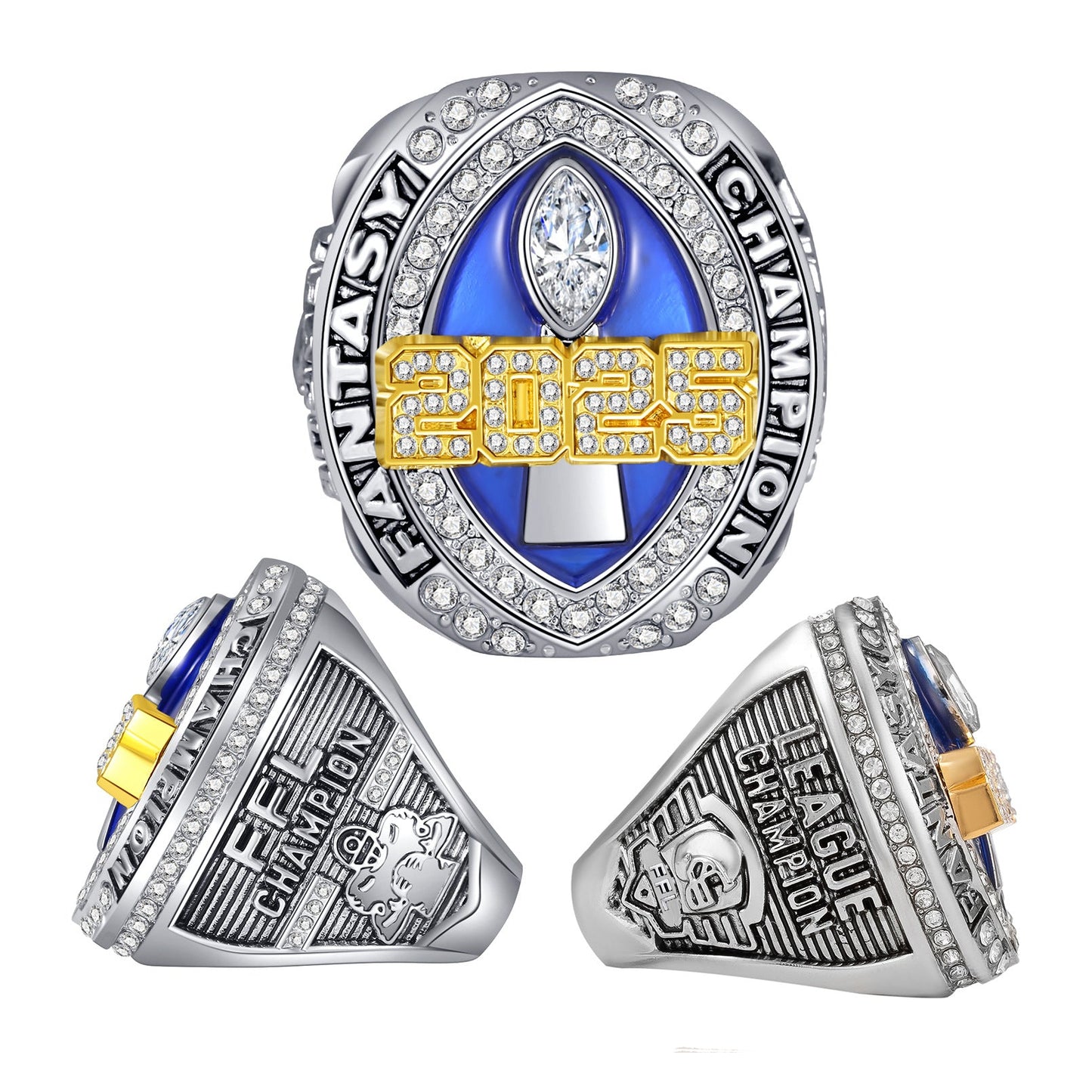 2025 Fantasy Football Championship Ring –  Commemorative Gift for Football Fans