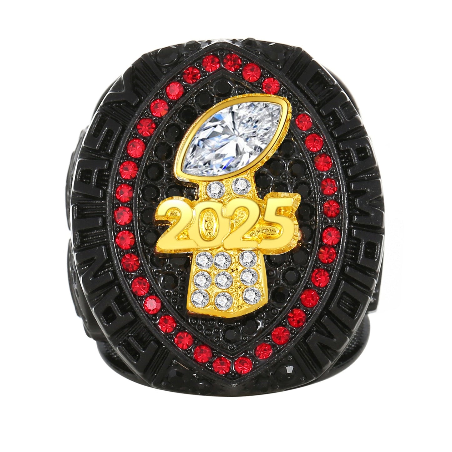 2025 Fantasy Football Championship Ring – Black Edition Fan Collectible Gift