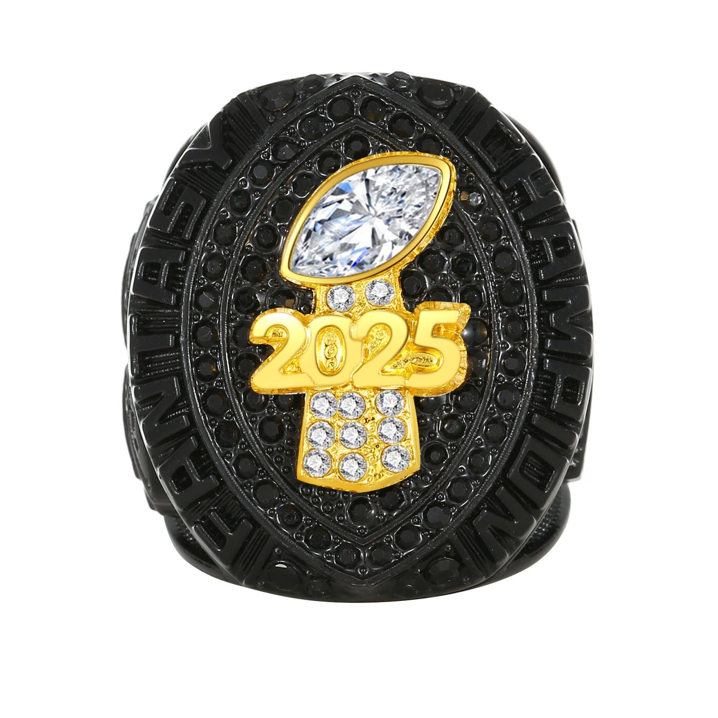 2025 Fantasy Football Championship Ring – Black Edition Fan Collectible Gift