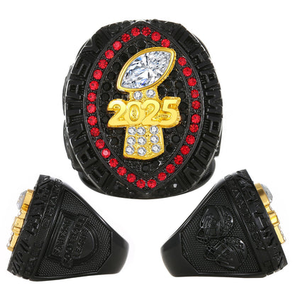 2025 Fantasy Football Championship Ring – Black Edition Fan Collectible Gift