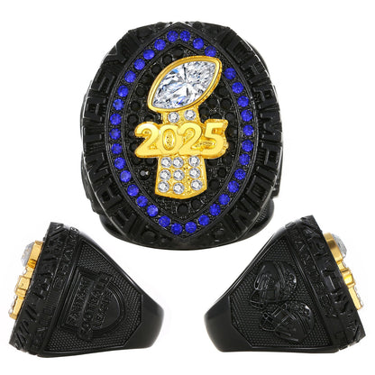 2025 Fantasy Football Championship Ring – Black Edition Fan Collectible Gift