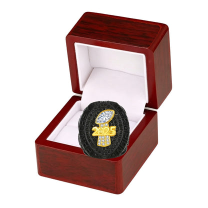 2025 Fantasy Football Championship Ring – Black Edition Fan Collectible Gift