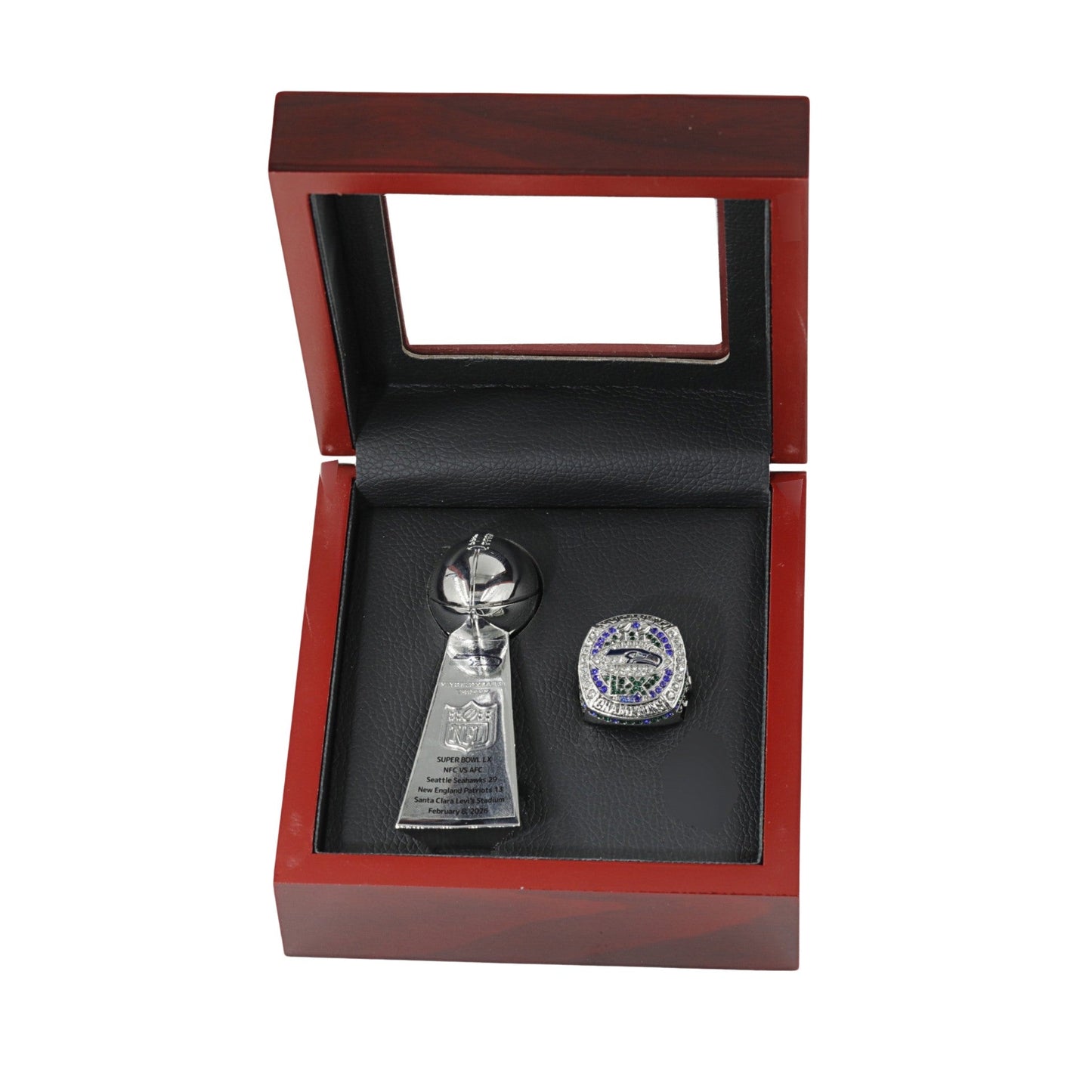 2025 Seattle Football Championship Ring and Trophy Set-Fan Celebration Gift for Holidays & Game Day