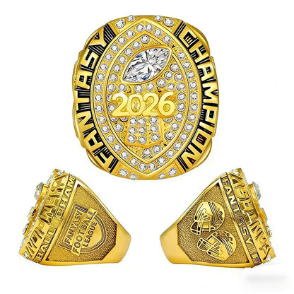 2026 Fantasy Football Champion Ring – Gold FFL Championship Ring