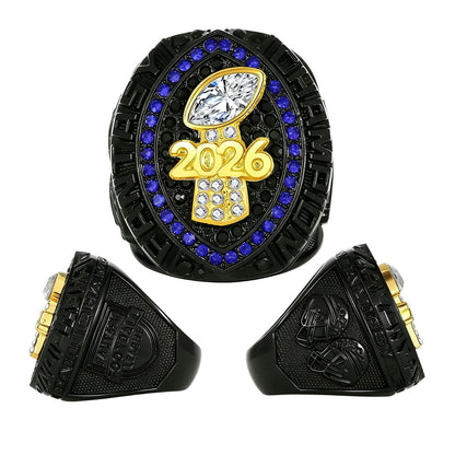 2026 Fantasy Football Champion Black Ring –  Fan Keepsake Gift with Wooden Box