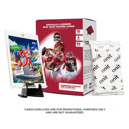 University of Arkansas Football 2025 Trading Cards - Platinum Box (Guaranteed Autograph)