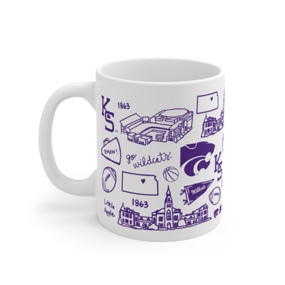 Kansas State University (K-State) - 11 oz Porcelain Mug