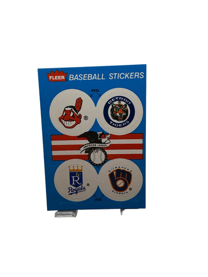 Fleer Cleveland Indians Detroit Tigers Kansas City Royals Milwaukee Brewers Baseball Stickers