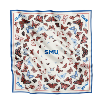 Southern Methodist University (SMU) - Butterfly Square Silk Scarf