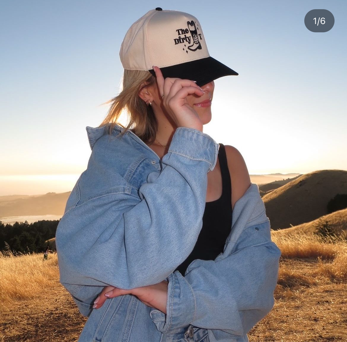 dirty t embroidered paneled hat