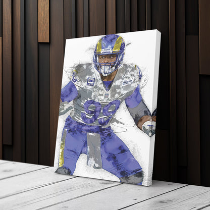 Aaron Donald Canvas Art – Los Angeles Rams Wall Decor