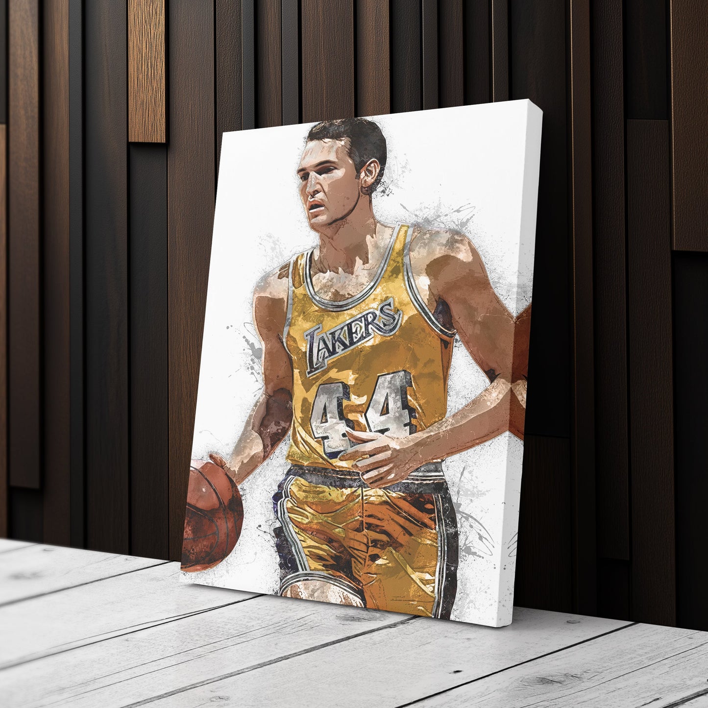 Jerry West Canvas Art – Los Angeles Lakers Wall Decor