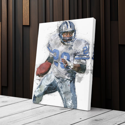Barry Sanders Canvas Art – Detroit Lions Wall Decor