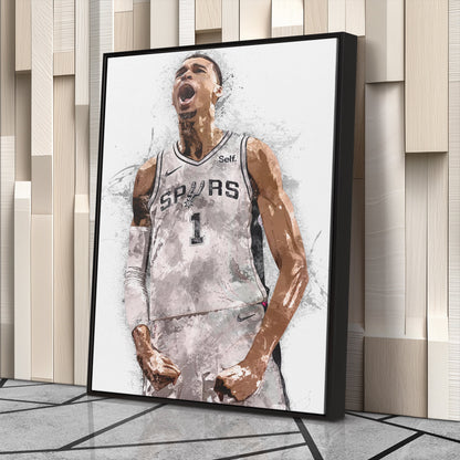 Victor Wembanyama Canvas Art – San Antonio Spurs Wall Decor