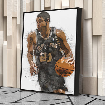 Tim Duncan Canvas Art – San Antonio Spurs Wall Decor