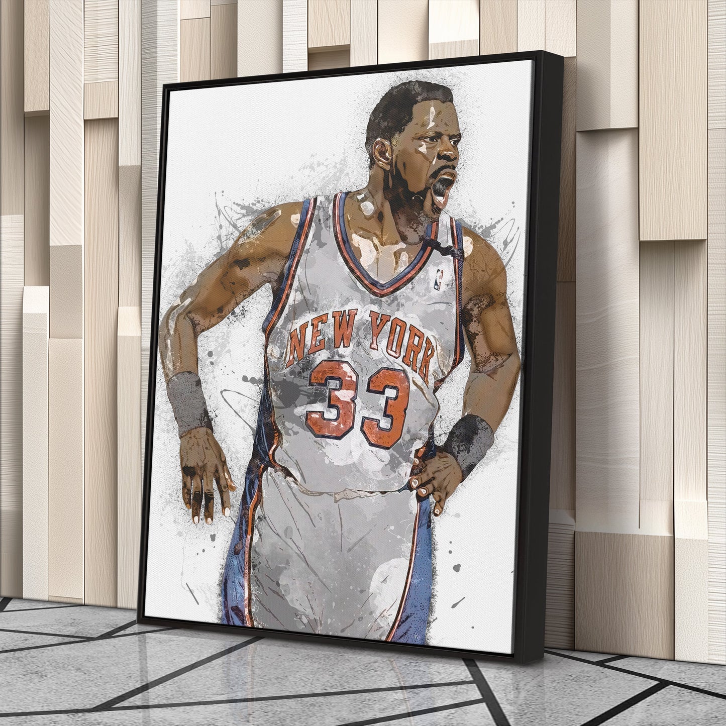 Patrick Ewing Canvas Art – New York Knicks Wall Decor