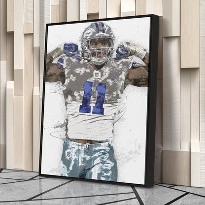 Micah Parsons Canvas Art – Dallas Cowboys Wall Decor