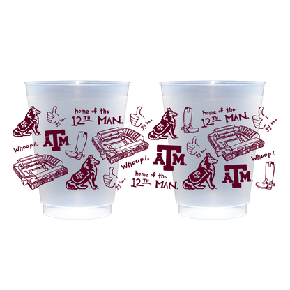 Texas A&M Shatterproof Cups - Set of 8