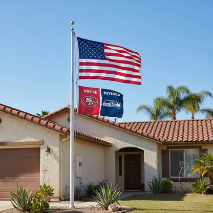 49ers vs Seahawks House Divided Flag 2 Sided 3x5