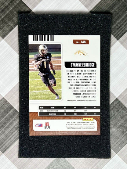 D’WAYNE ESKRIDGE 2021 Panini Contenders DP College Ticket Rookie AUTO #148 RC