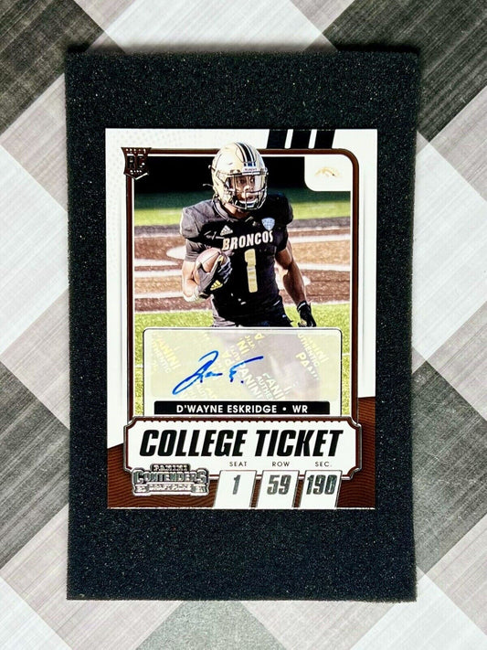 D’WAYNE ESKRIDGE 2021 Panini Contenders DP College Ticket Rookie AUTO #148 RC