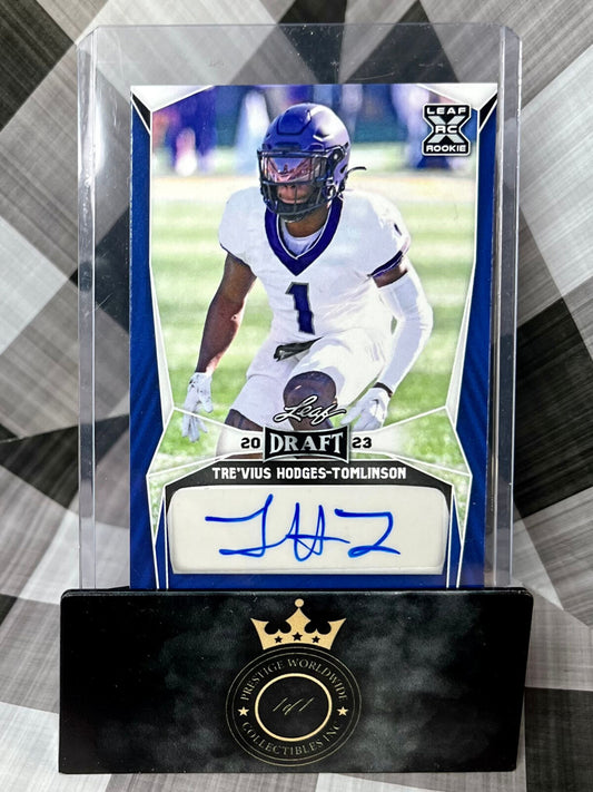 Tre'vius Hodges-Tomlinson 2023 Leaf Draft Blue Rookie Auto #BA-THT