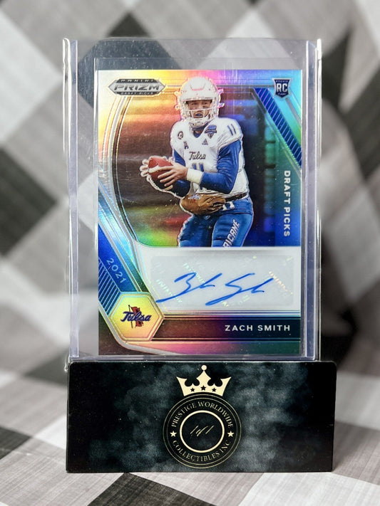 Zach Smith 2021 Panini Prizm Draft Picks Silver Prizm Rookie Auto #324 Breakers