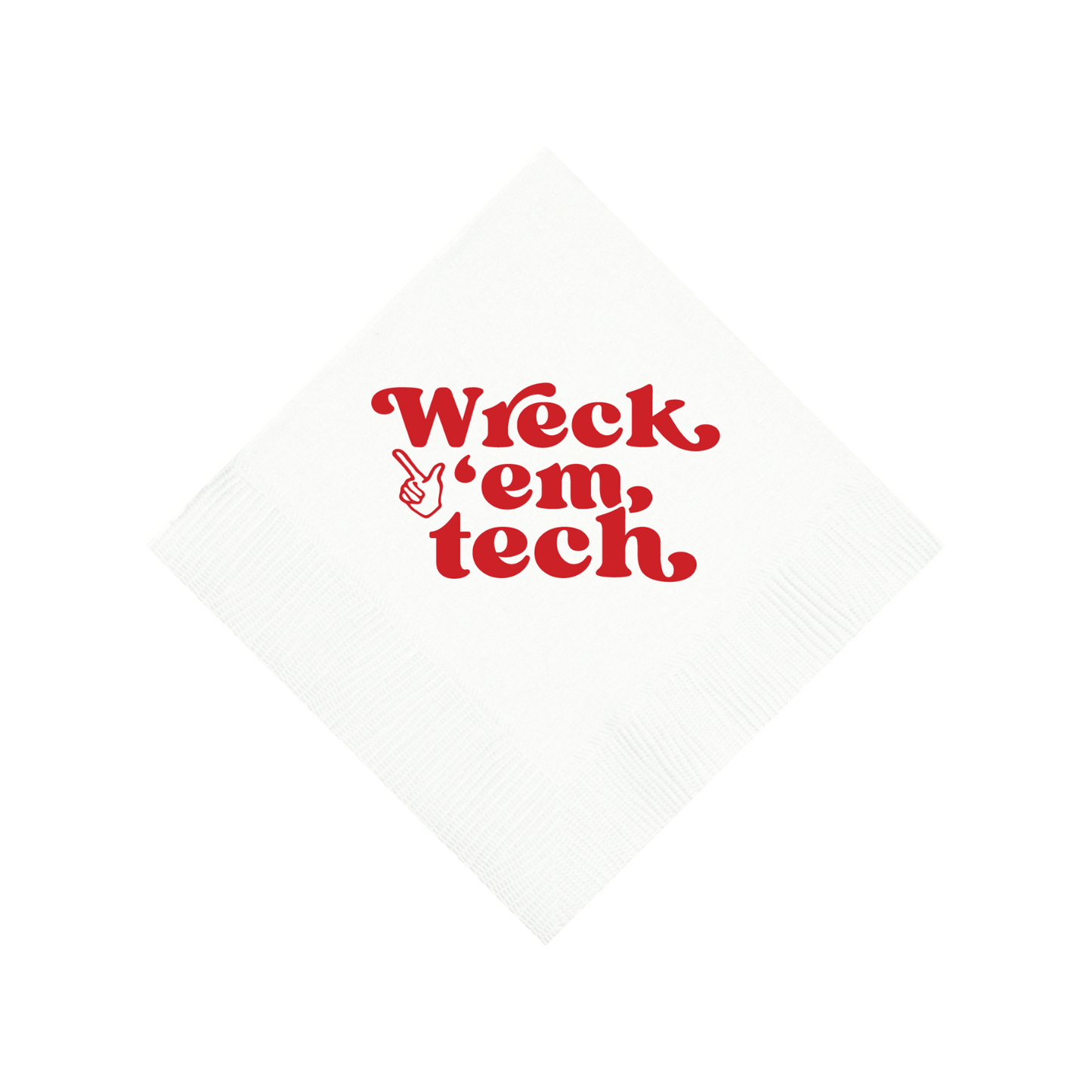 Texas Tech White 3 ply Napkins Set of 25