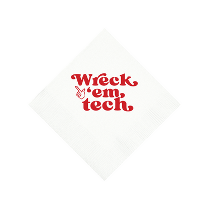 Texas Tech White 3 ply Napkins Set of 25