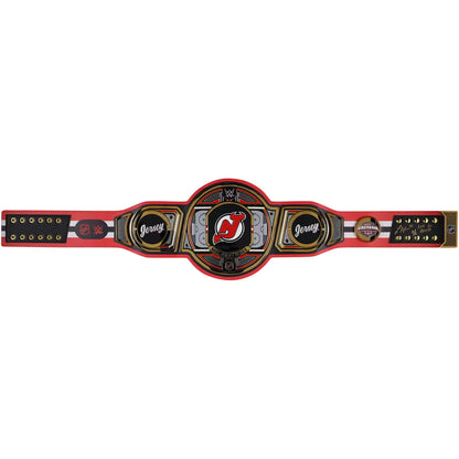 Luke Hughes New Jersey Devils Autographed Fanatics Authentic WWE Legacy Title Belt with "Lets Go Devils" Inscription - Limited Edition #5/5