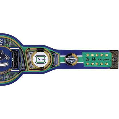 Quinn Hughes Vancouver Canucks Autographed Fanatics Authentic WWE Legacy Title Belt with "2024 Norris