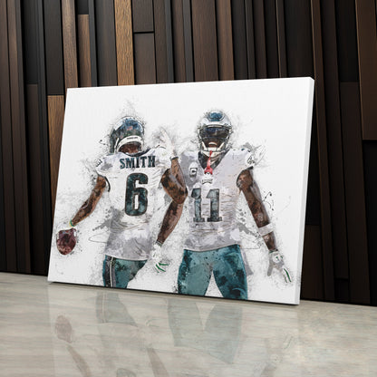 A.J. Brown & DeVonta Smith Canvas Art – Philadelphia Eagles Wall Decor