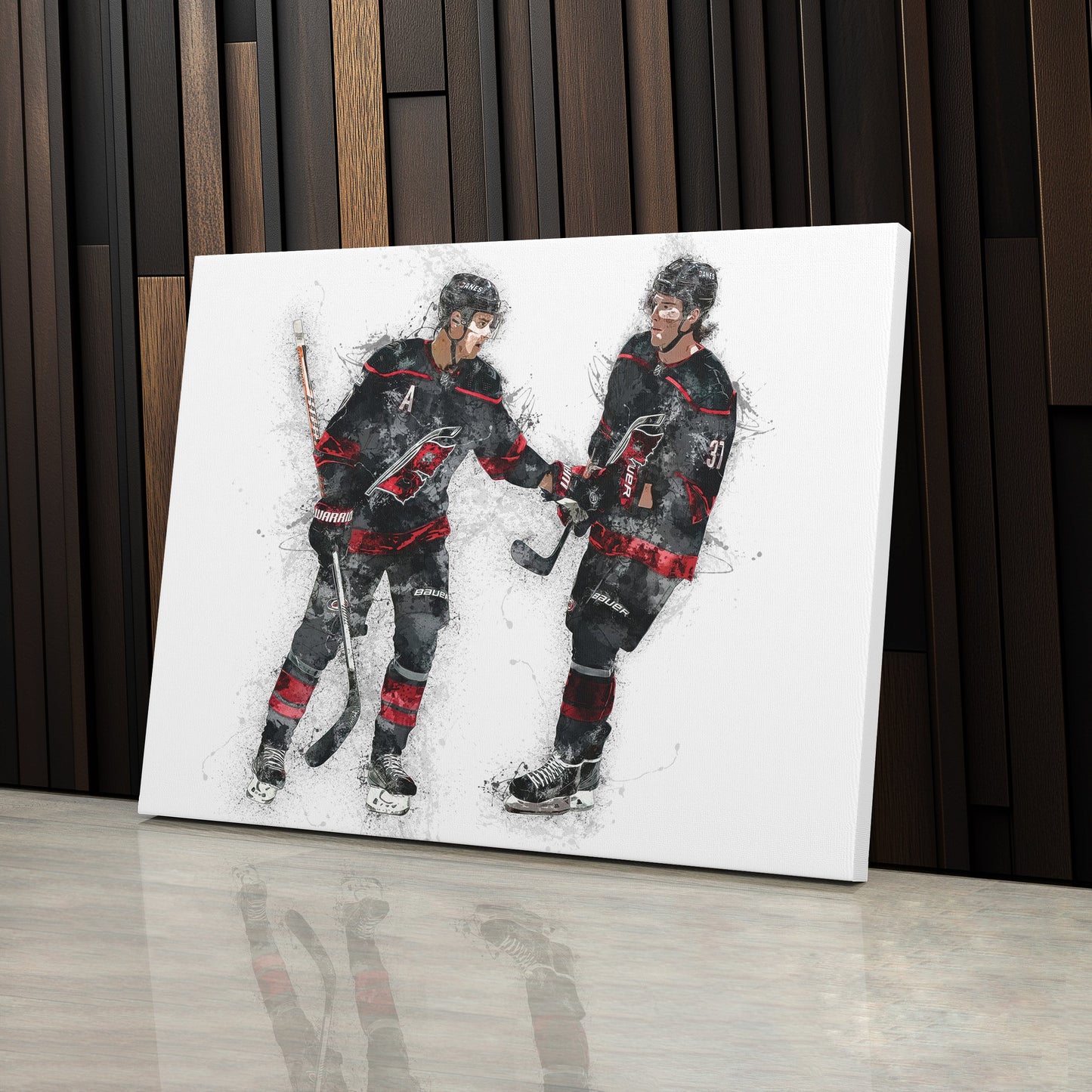 Sebastian Aho & Andrei Svechnikov Canvas Art – Carolina Hurricanes Wall Decor