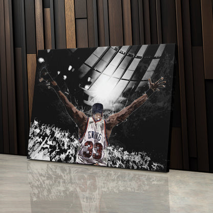 Patrick Ewing Canvas Art – Knicks Basketball Wall Decor