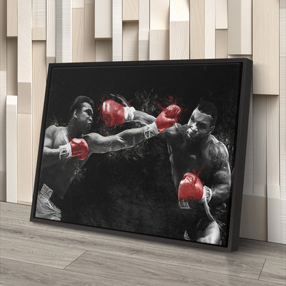 Mike Tyson vs Muhammad Ali Canvas Art – Boxing Legends Wall Decor