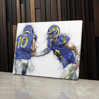 Cooper Kupp & Matthew Stafford Canvas Art – Los Angeles Rams Wall Decor