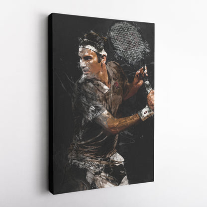 Roger Federer Canvas Print – Iconic Tennis Wall Art for Man Cave or Home