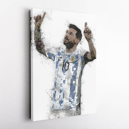 Lionel Messi Canvas Art – Argentina National Team Wall Decor