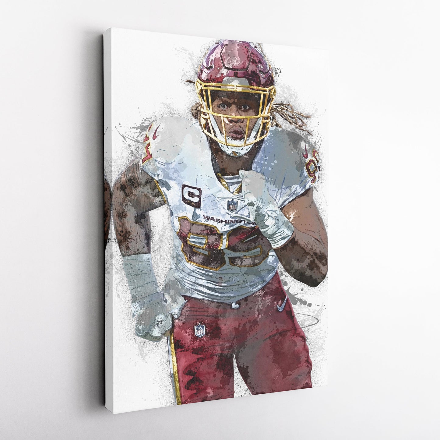 Chase Young Canvas Art – Washington Commanders Wall Decor